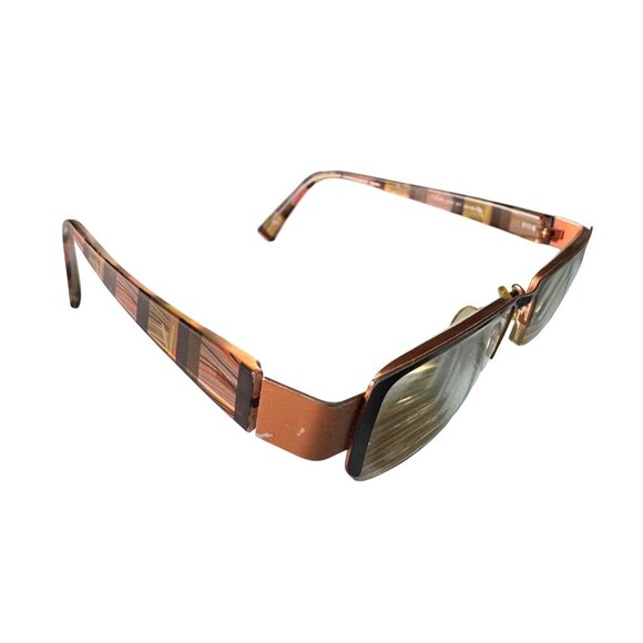 FYSH Urban Eyewear Glasses Frames Only Striped Copper Tone Modern 50-18-135 - Picture 1 of 13
